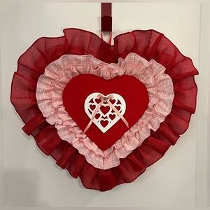 Hand Crafted Red and Pink Heart Wall Decor/Wreath